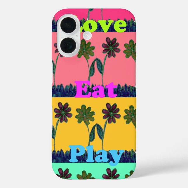Coques Case-Mate iPhone Love Eat Play Art Print (Verso)