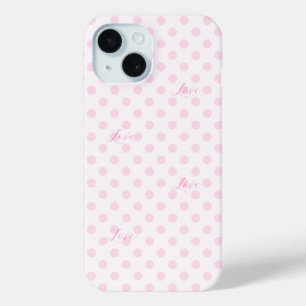 Coque Pour iPhone 15 Love Pois Motifs roses