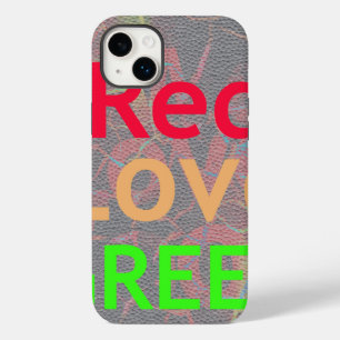 COQUE POUR iPhone 14 PLUS LOVE RED GOLDEN VERT