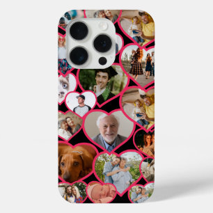 Coque iPhone 15 Pro Love Red Heart Collage et texte de 19 photos per