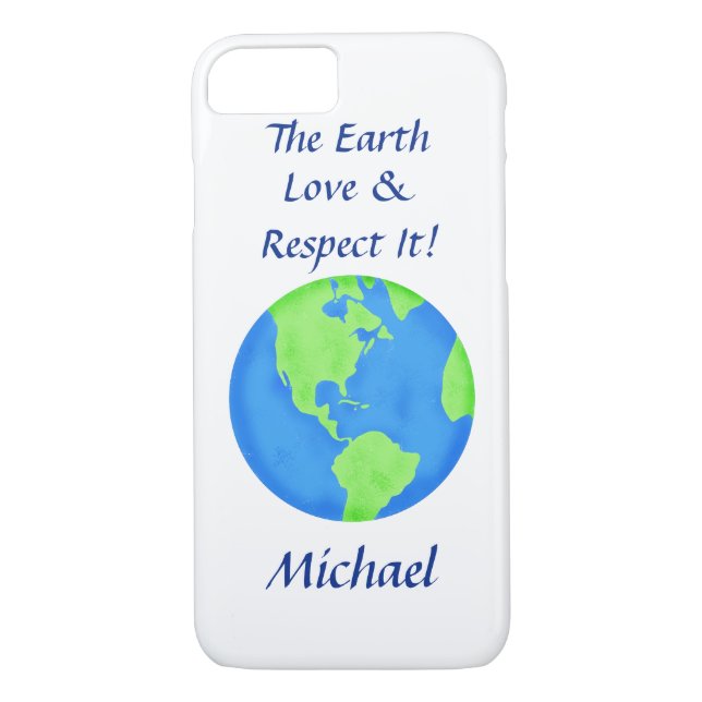 Coques Case-Mate iPhone Love Respect Earth Globe Nom Personnalisé (Dos)