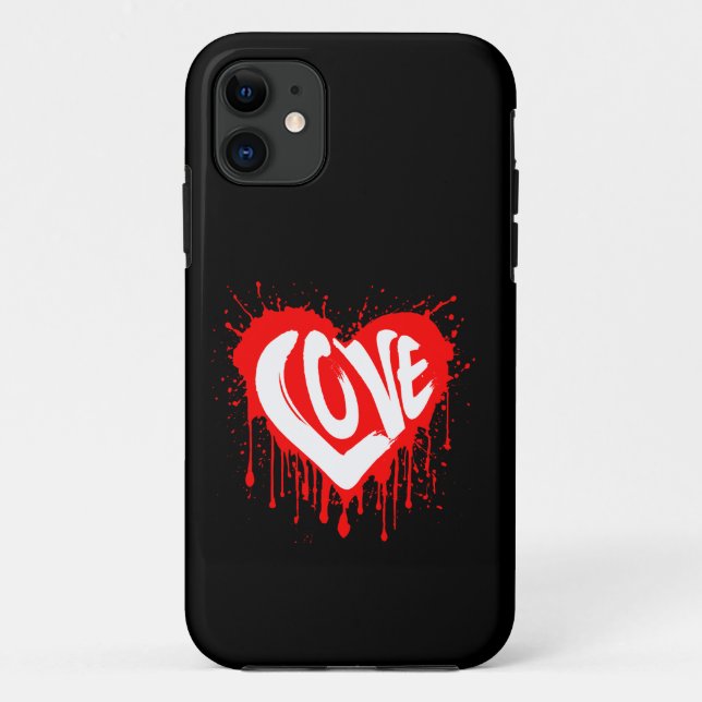 Coques Case-Mate iPhone Love Retro Red Heart Valentine White Text (Dos)