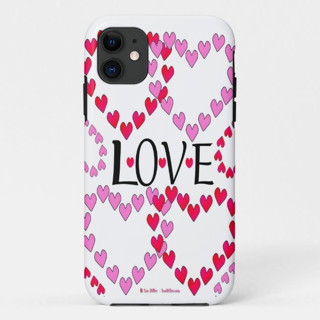 Coques Case-Mate iPhone LOVE ROUGE ROSE DE Tiny Hearts (Dos)