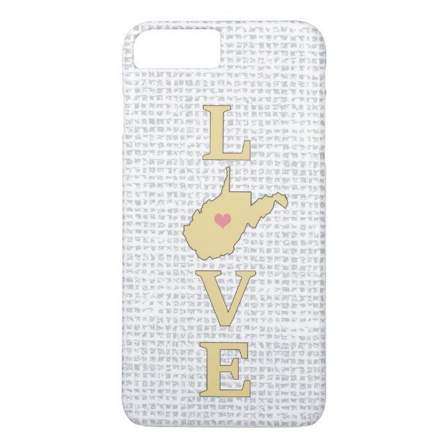 Coques Case-Mate iPhone LOVE West Virginia State Map Coeur mobile (Dos)