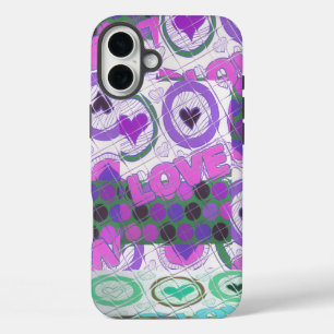 iPhone 16 Plus Case Lovely Love Heart Motif Art Imprimer