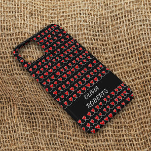 Coque Pour iPhone 14 Loves élégant Red Hearts Motif Personnalisé