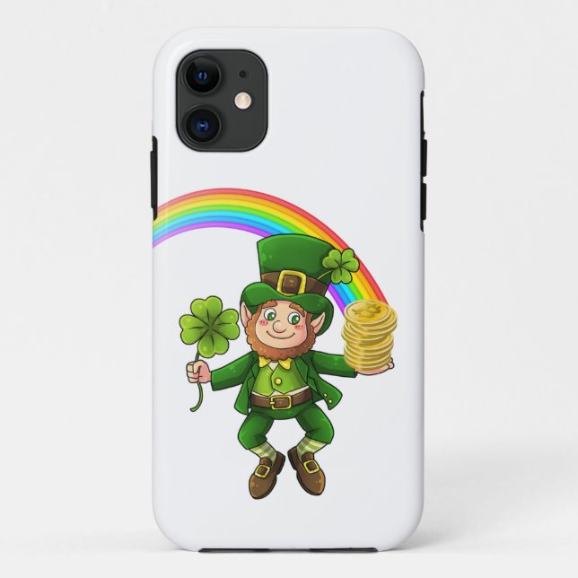 Coques Case-Mate iPhone Lucky Bitcoin Rainbow Leprechaun (Dos)