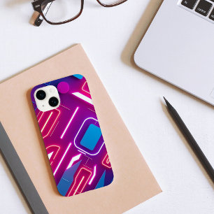Coque Pour iPhone 14 Lueur Géométrique Néon