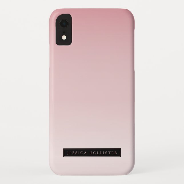 Coques Case-Mate iPhone Lumière Dusty Rose Ombre Gradient & Votre Nom (Dos)