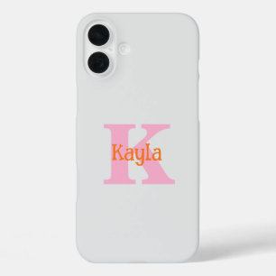 Coques iPhone 16 Plus Lumière orange rose gris clair gris couleur person