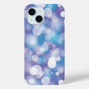 Coque Pour iPhone 15 Lumières de la fête de Purple et Aqua Bokeh