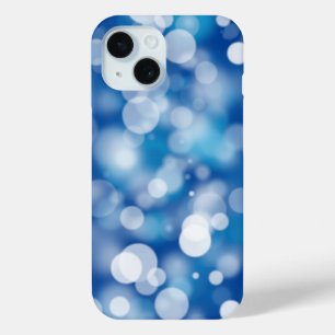 Coque Pour iPhone 15 Lumières de la fête du Bokeh bleu