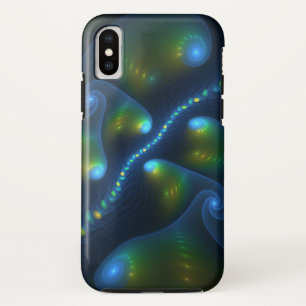 Case-Mate iPhone Case Lumières de l'Imaginaire Abstrait Bleu Vert Jaune 