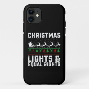 Case-Mate iPhone Case Lumières de Noël et féministe des droits égaux