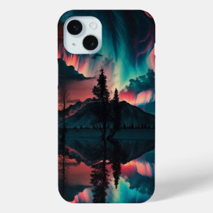 Coque iPhone 15 Mini Lumières du nord de Neon