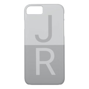 Case-Mate iPhone Case Lumineuses Gris & Gris Initiales Modernes Monogram