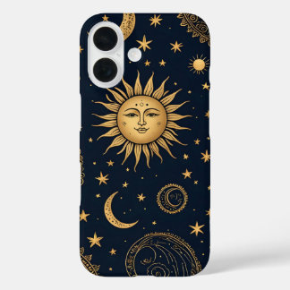 Coque Pour iPhone 16 Lune céleste mystique et conception solaire