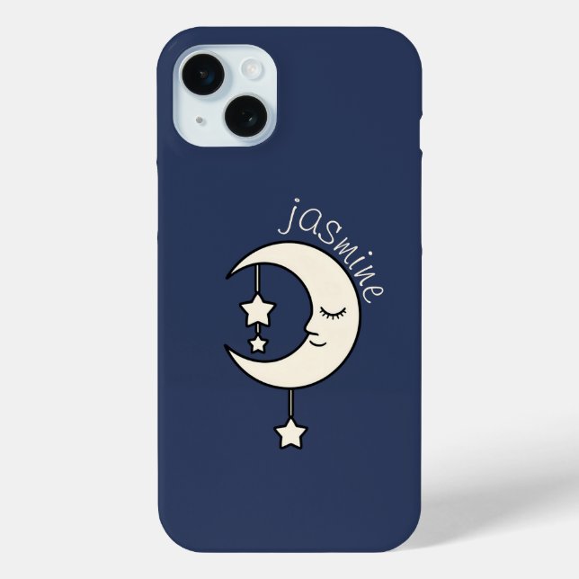 Coques Case-Mate iPhone Lune de croissant personnalisée avec étoile (Verso)