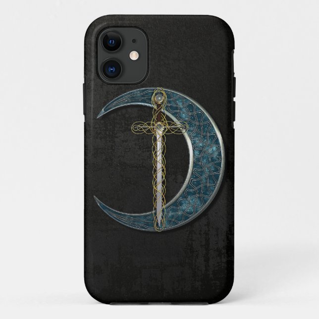Coques Case-Mate iPhone Lune et épée celtiques (Dos)