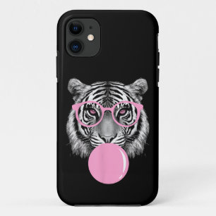 Case-Mate iPhone Case Lunettes de Tigre Femmes Drôles & Bubble Gum Rose