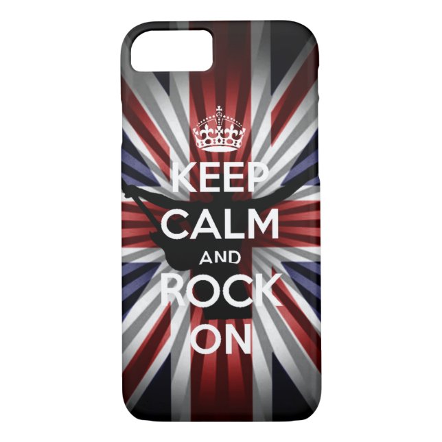 Coques Case-Mate iPhone L'union Jack Restez calme et Rock On (Dos)