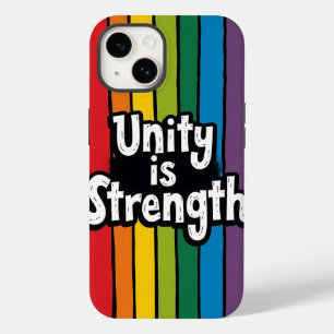 Coque Pour iPhone 14 "L'unité est la force - Bold Rainbow Stripes Phone