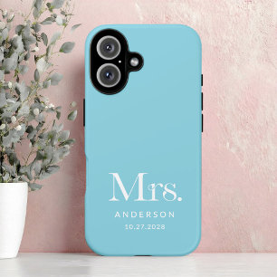 Coque Pour iPhone 16 Luxe Elegance   Robin Oeuf Bleu Mme Mariage Date