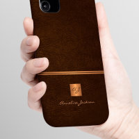 Luxe élégant or parties scintillant brun monogramm