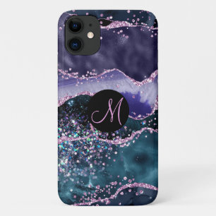Case-Mate iPhone Case Luxe Marbre Agate violet Parties scintillant Monog