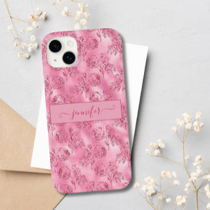 Coque Pour iPhone 14 Plus Luxe moderne Parties scintillant rose pâle Rose ve