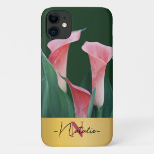 Case-Mate iPhone Case Luxe or Monogramme vrai photo fleurs sauvages Vert