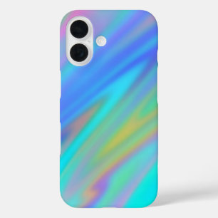 Coque Pour iPhone 16 Luxe tendance vert bleu violet faux holographique