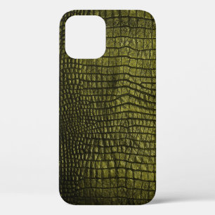 Case-Mate iPhone Case Luxueuse texture de peau de crocodile foncé.
