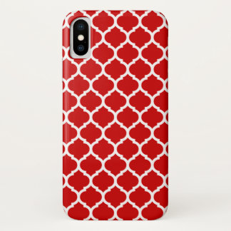 Coque Case-Mate Pour iPhone Luxuriant motif de réseau Quatrefoil Rouge