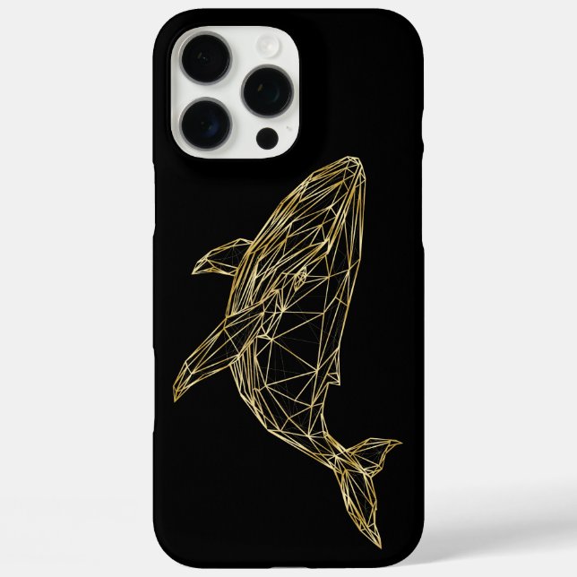 Coques Case-Mate iPhone Luxury Gold Geometric Whale (Verso)