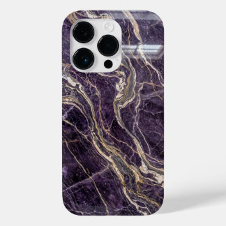 Coque Pour iPhone 14 Pro Luxury Purple and Gold Marble iPhone Case