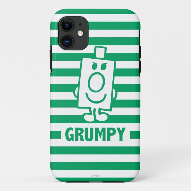 Coques Case-Mate iPhone M. Grumpy | Grin escarpé et rayures vertes (Dos)