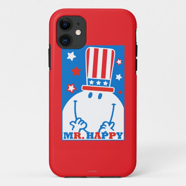 Coques Case-Mate iPhone M. Happy Avec Le Casquette Patriotique (Dos)