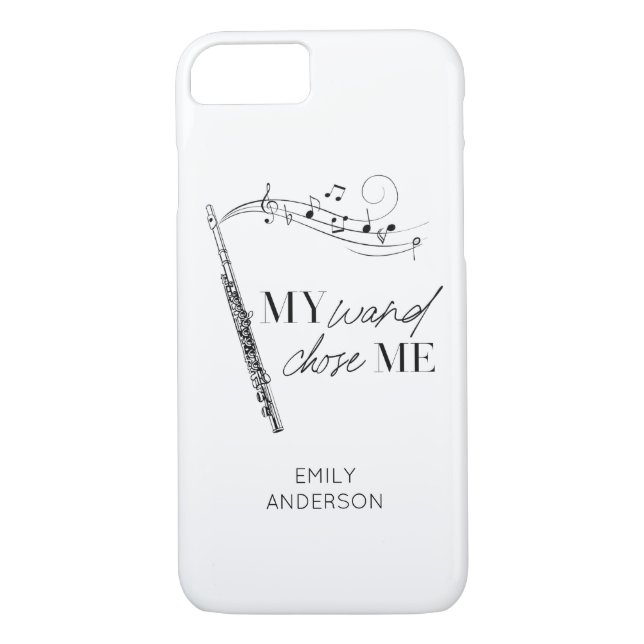 Coques Case-Mate iPhone Ma baguette M'a choisi Flûte Noir & Blanc Citation (Dos)