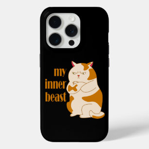 Coque iPhone 15 Pro Ma bête intérieure fainéante citation de motivatio