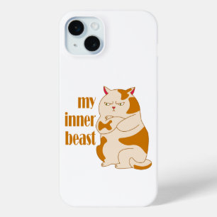 Coque iPhone 15 Mini Ma bête intérieure fainéante citation de motivatio