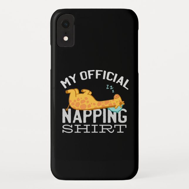 Coques Case-Mate iPhone Ma chemise de sieste officielle - Giraffe endormie (Dos)