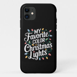 Case-Mate iPhone Case Ma couleur préférée est les lumières de Noël Xmas