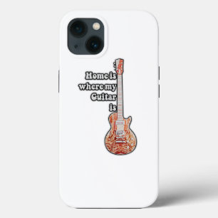 Case-Mate iPhone Case Ma guitare est chez moi. Guitare brune vintage