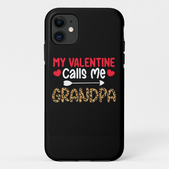 Coques Case-Mate iPhone Ma Saint Valentin m'appelle grand-père Leopard Buf (Dos)
