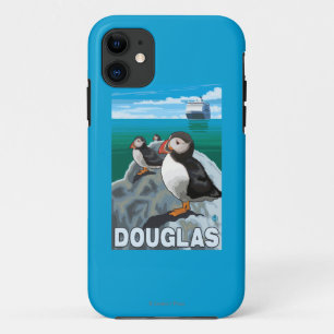 Case-Mate iPhone Case Macareux et bateau de croisière - Douglas, Alaska