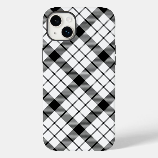 Coques Case-Mate iPhone MacFarlane tartan noir blanc plaid (Verso)