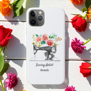 Case-Mate iPhone Case Machine à coudre Quilter sur mesure noir blanc