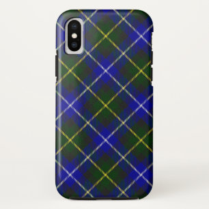 Coque iPhone X Macneil de Barra tartan bleu vert plaid