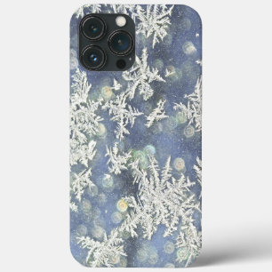 Coques Pour iPhone Macro Nature Photographie Frost sur Blue Metal